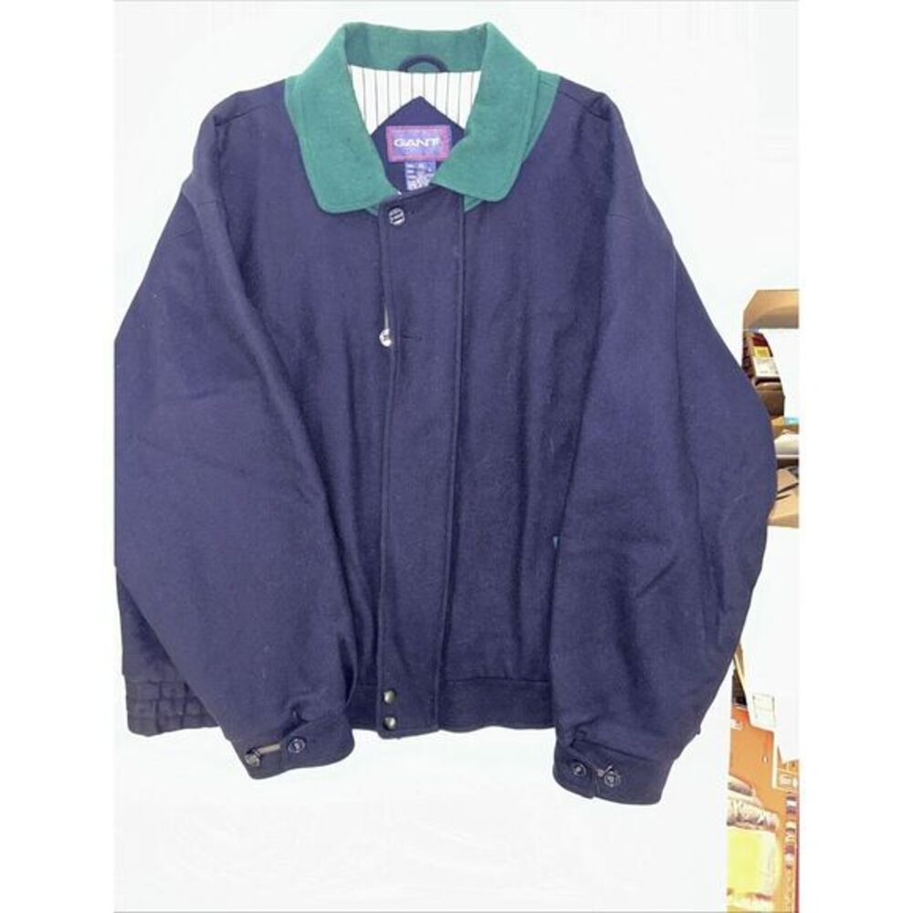 GANT Parka Jacket Mens‎ XL Navy W/Green Collar